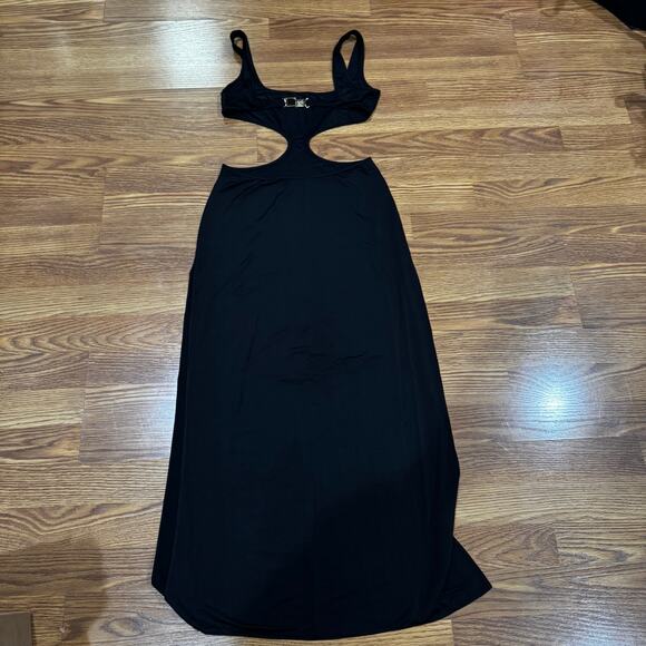 AGENT PROVOCATEUR Black & Gold cut out midi Christiana Cover Up Dress 6 - Picture 11 of 13